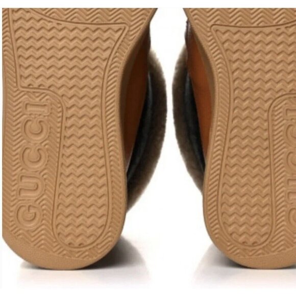 Gucci Interlocking GG Wool Monogram Shearling Boots Size 39+ NEW In BOX - Picture 4 of 6